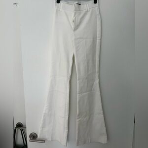 Zara White Tailored Flare Trousers